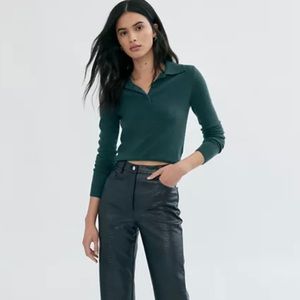 Worn once! CASHMERE Wilfred LiteLuxe Florence polo sweater